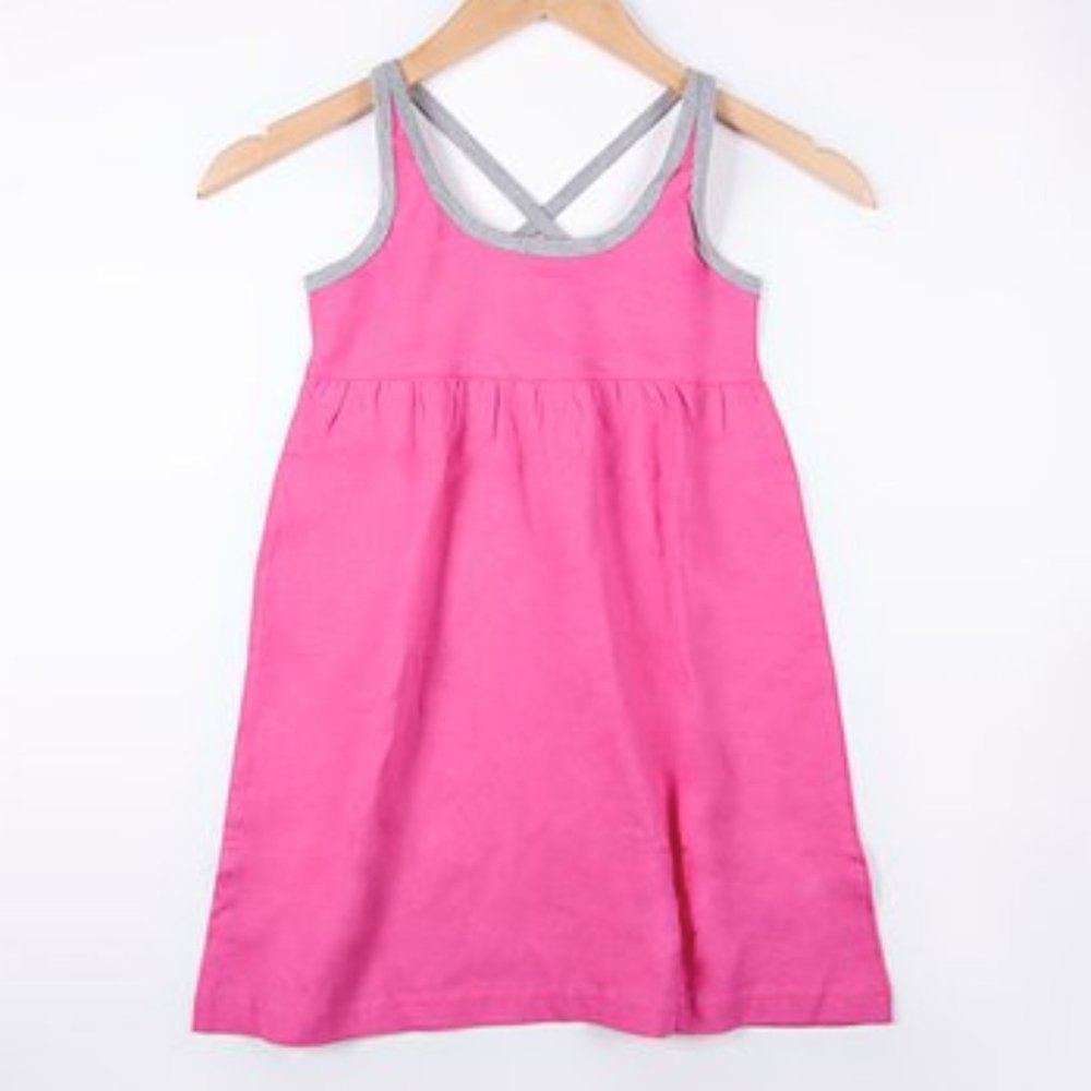 Girl's Pink Contrast Trim Dress Sz XL